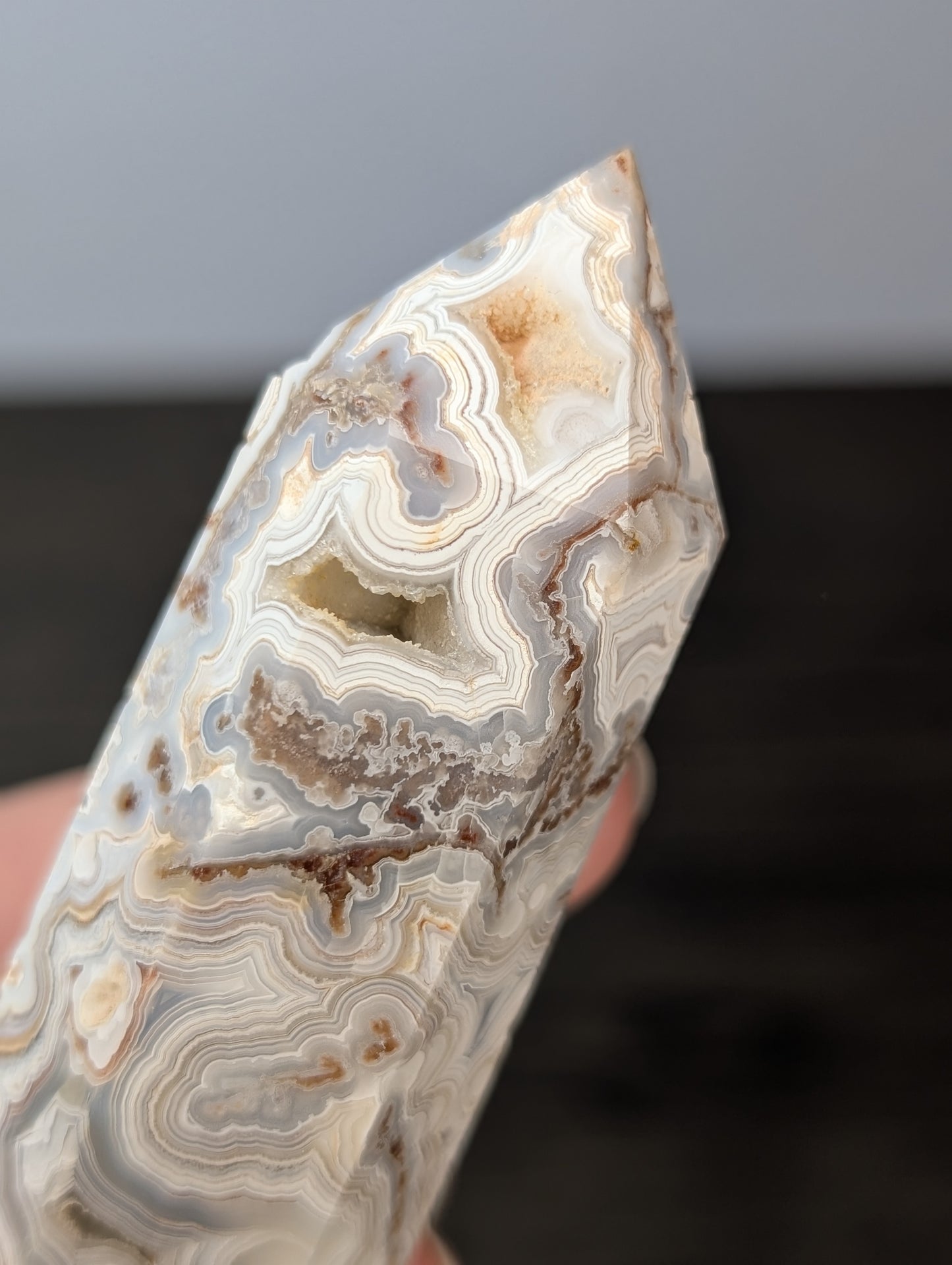 Red Mexican Crazy Lace Agate Tower