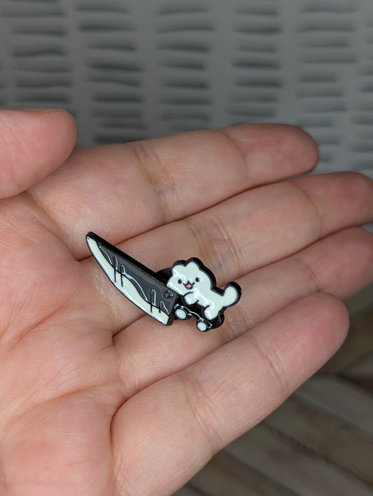 Kitty + Knife Enamel Pin