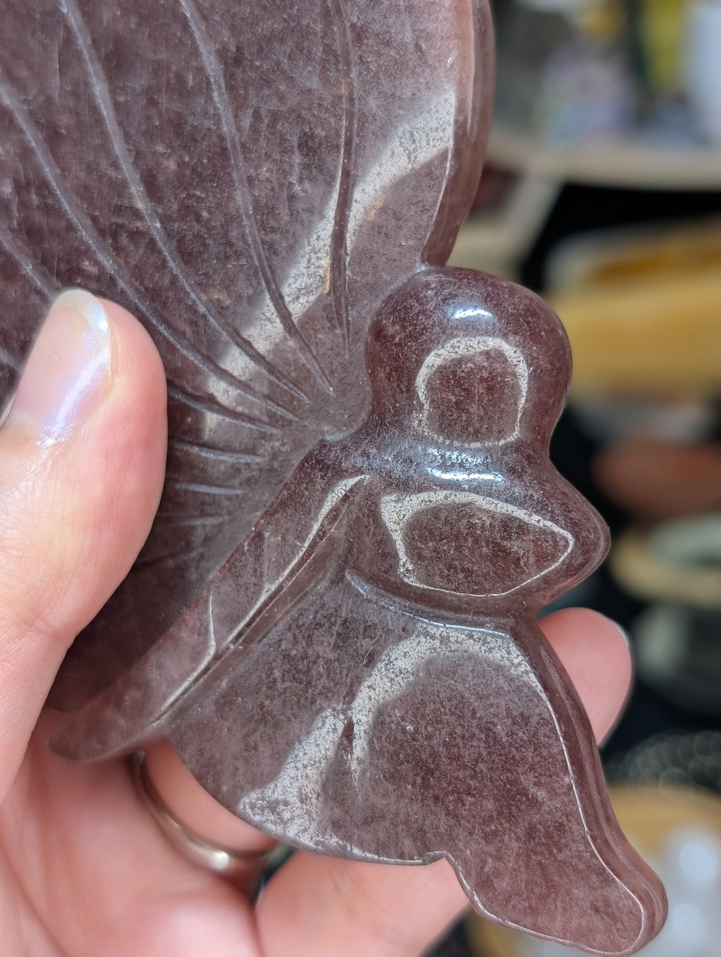 Strawberry Quartz Fairy Carving