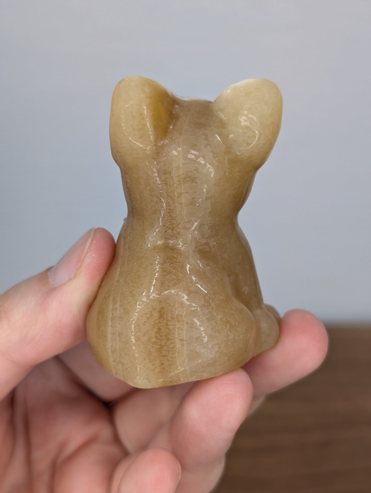 Orange Calcite Frenchie Carving (BF07)
