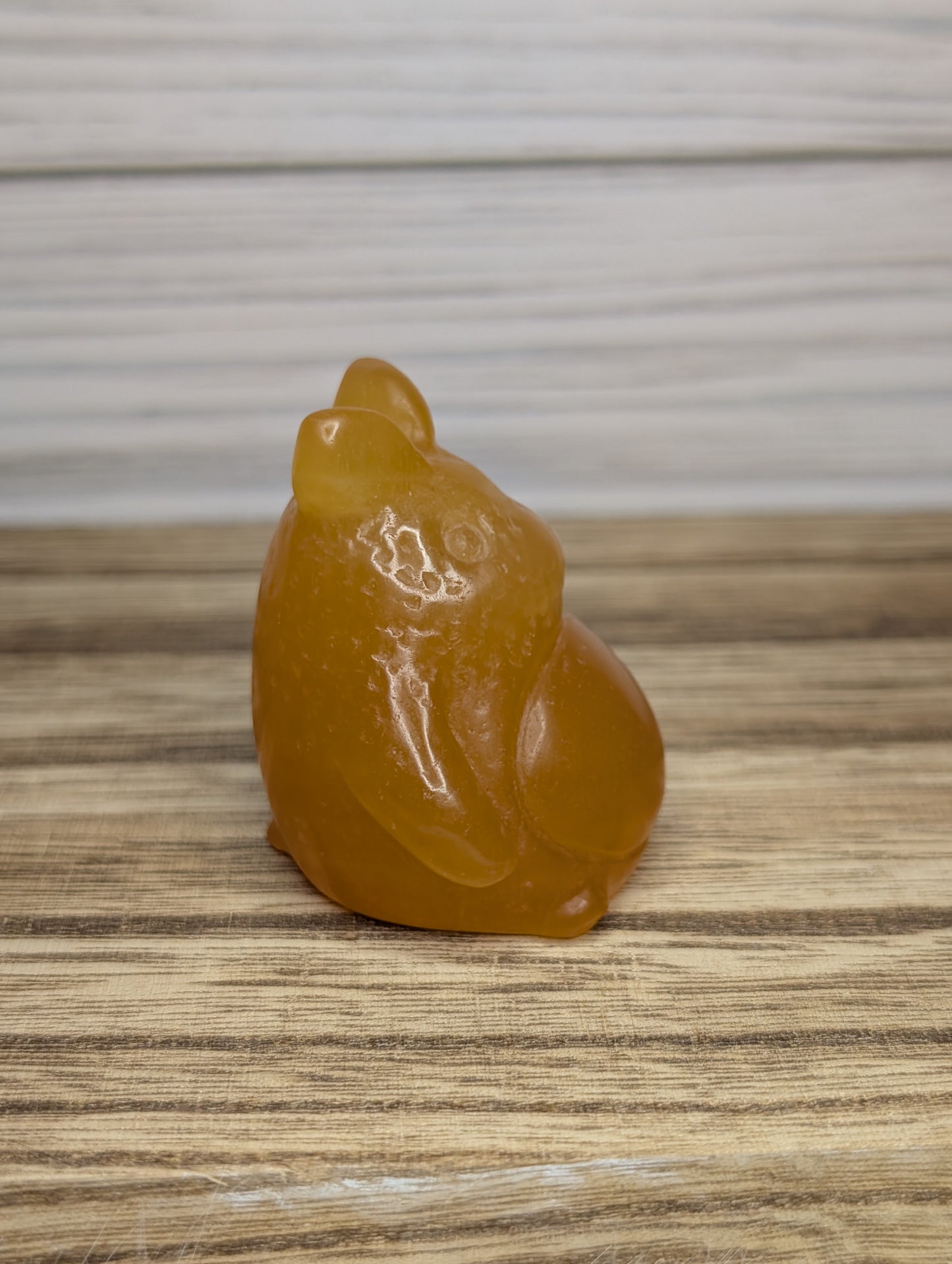 Orange Calcite Totoro Carving