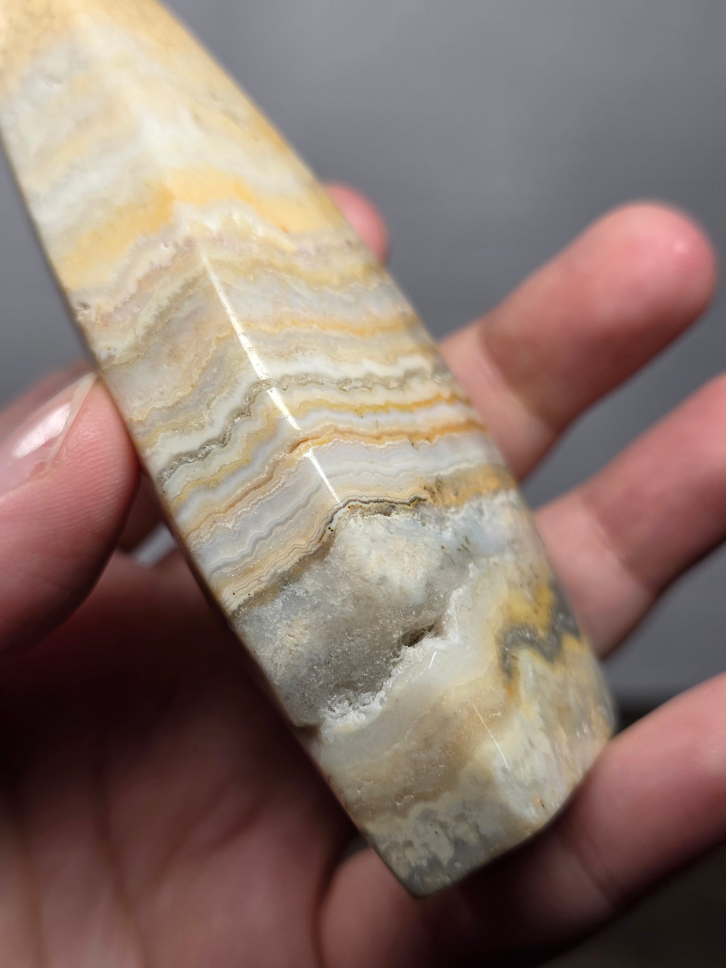 Yellow Crazy Lace Agate Teardrop/Flame Point