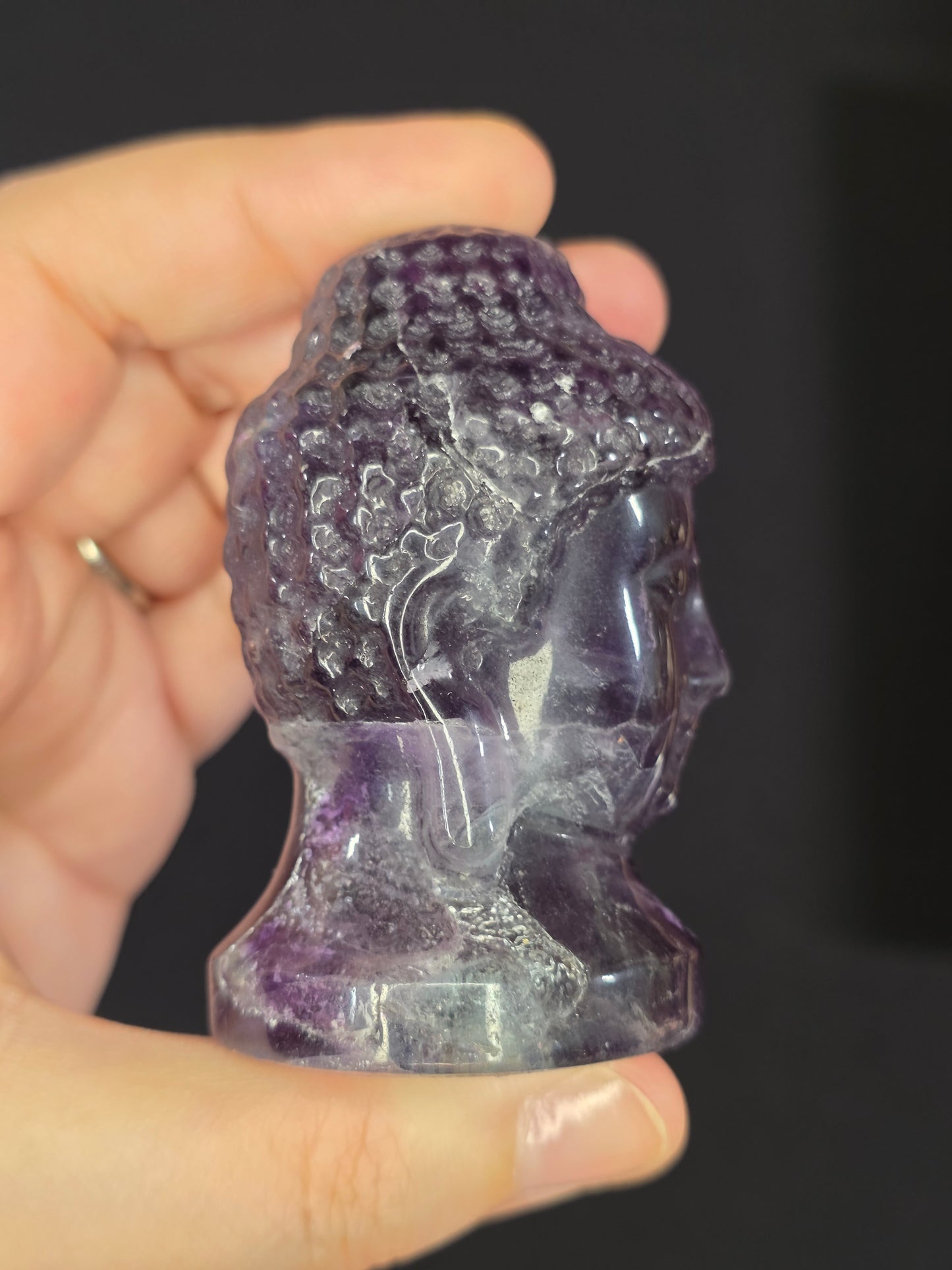 Fluorite Buddha Head Carving