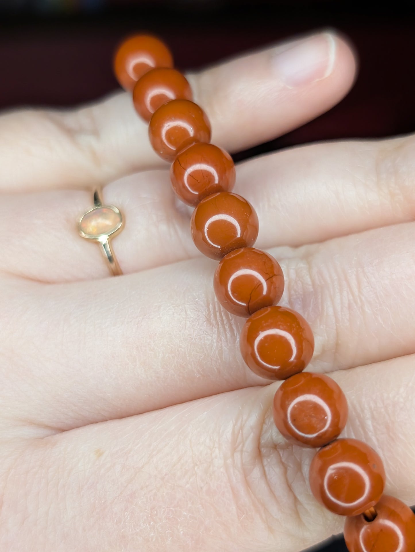 Red Jasper 8mm Bead Bracelet