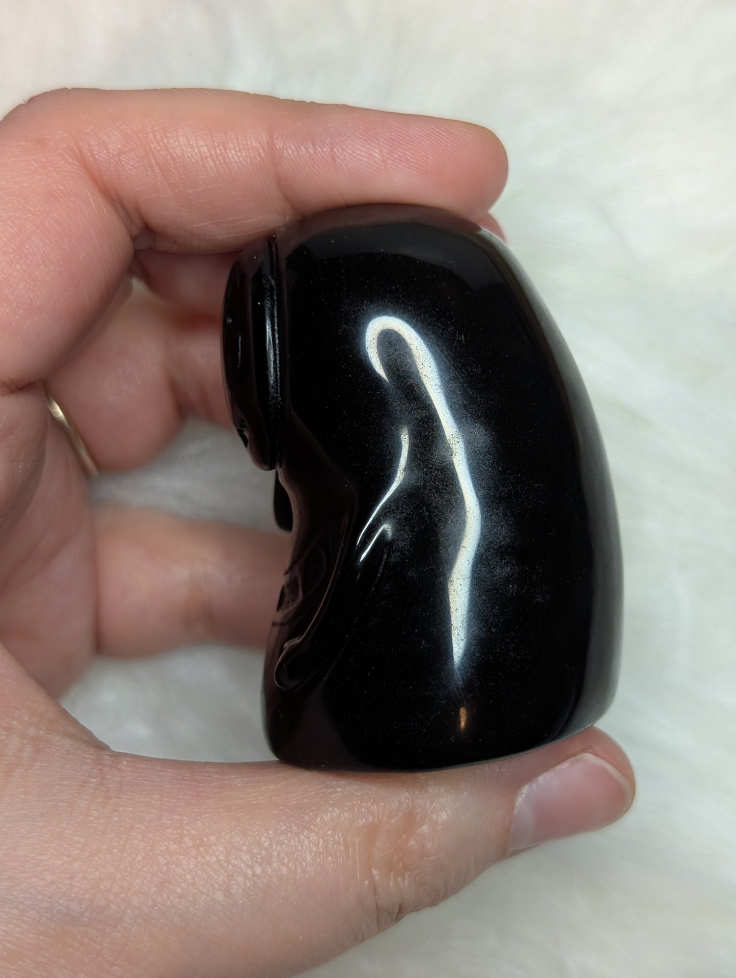 Black Obsidian No Face Carving