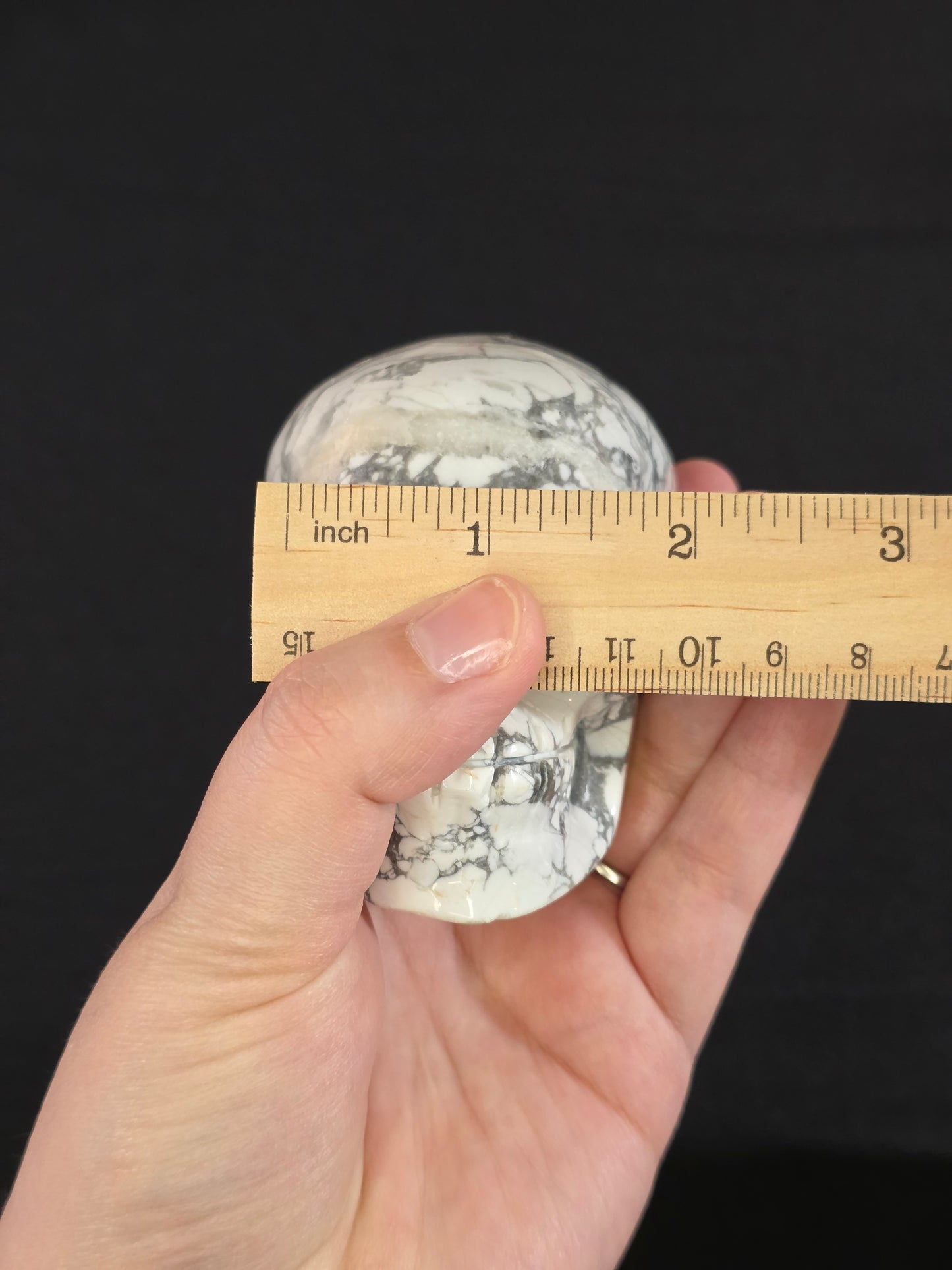 White Howlite Skull Carving