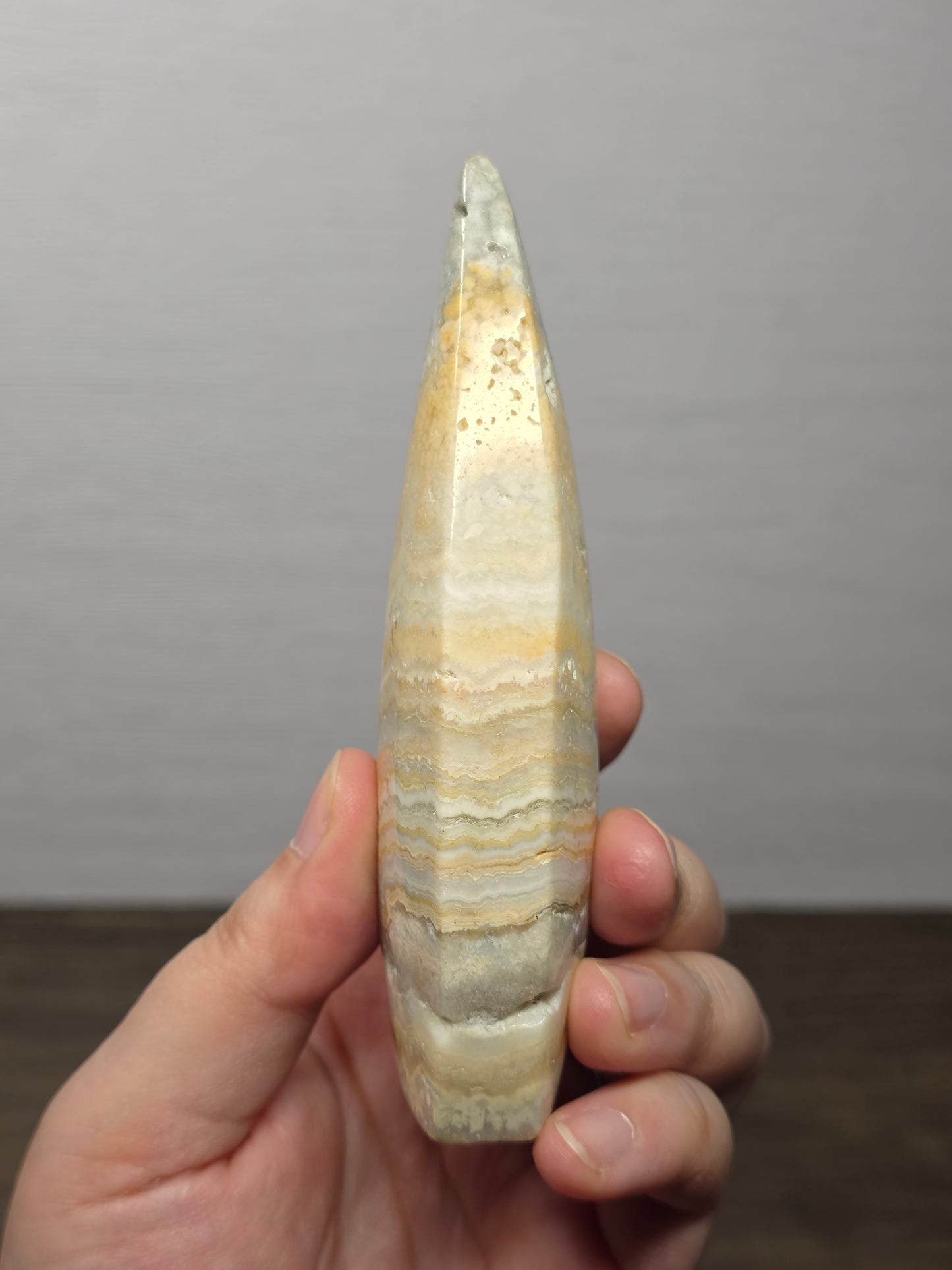 Yellow Crazy Lace Agate Teardrop/Flame Point