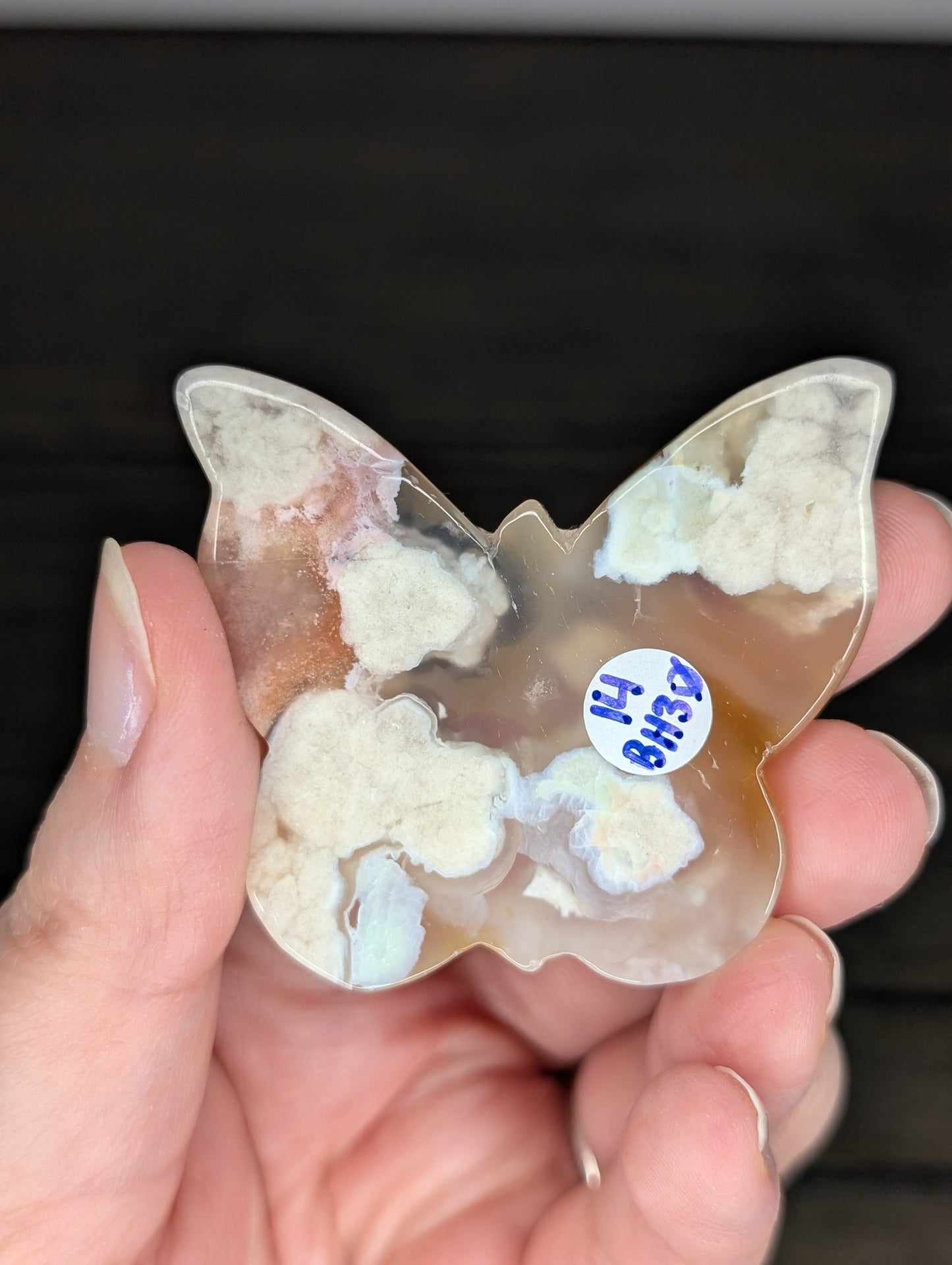 Flower Agate Butterfly Carving