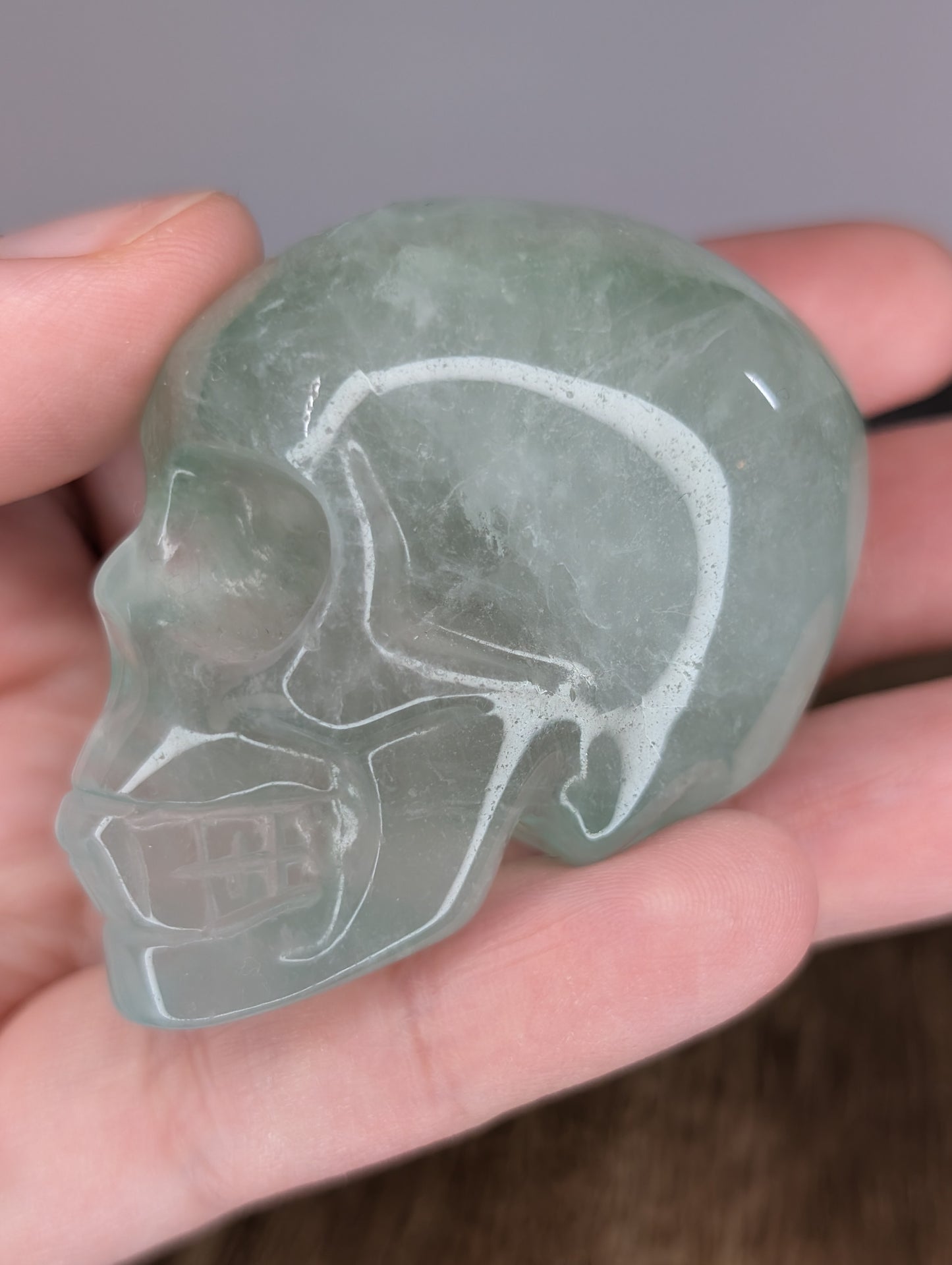 Green Fluorite Skull Carving (AS78)