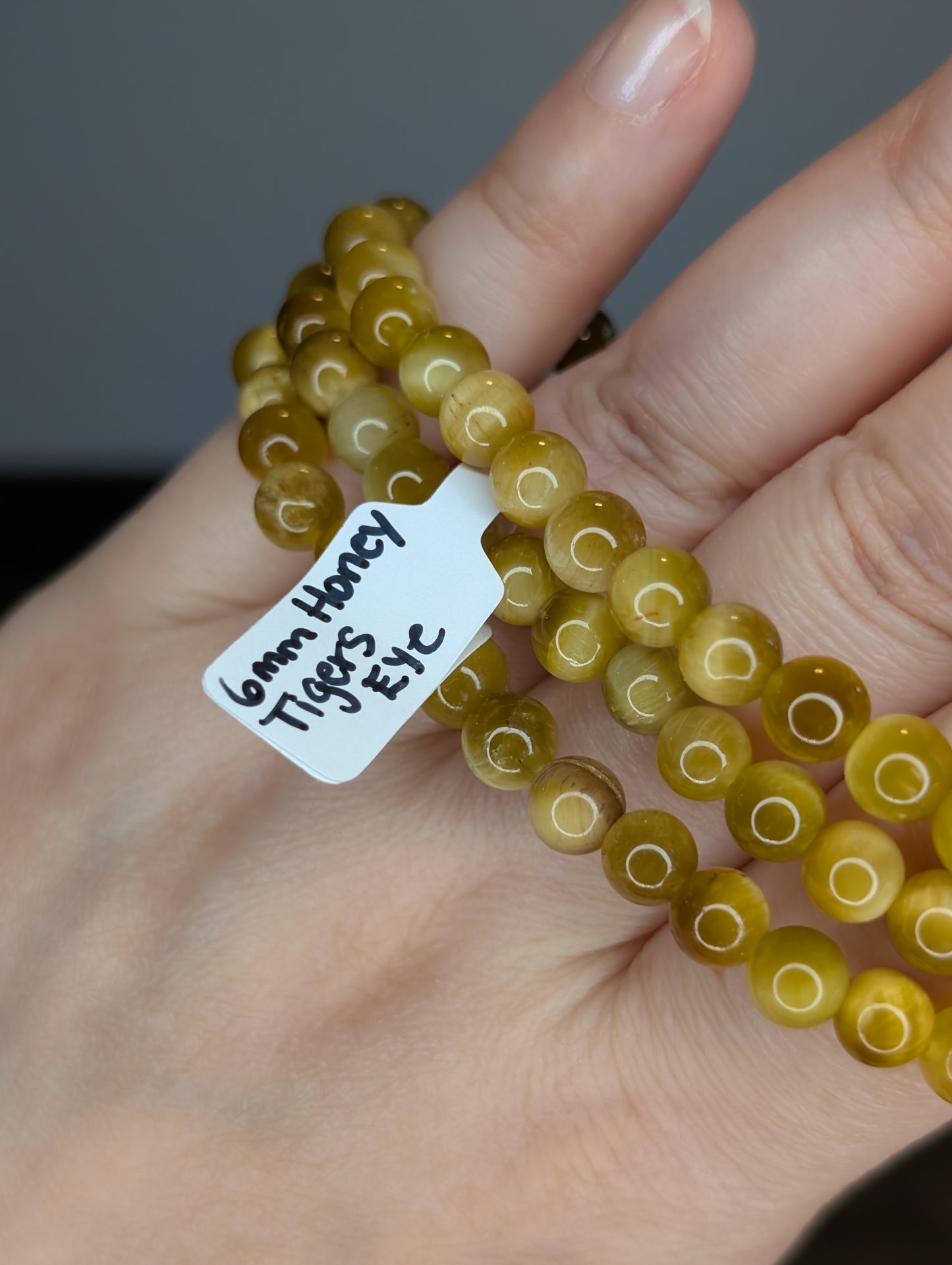 6mm Honey Tiger's Eye Bead Bracelet
