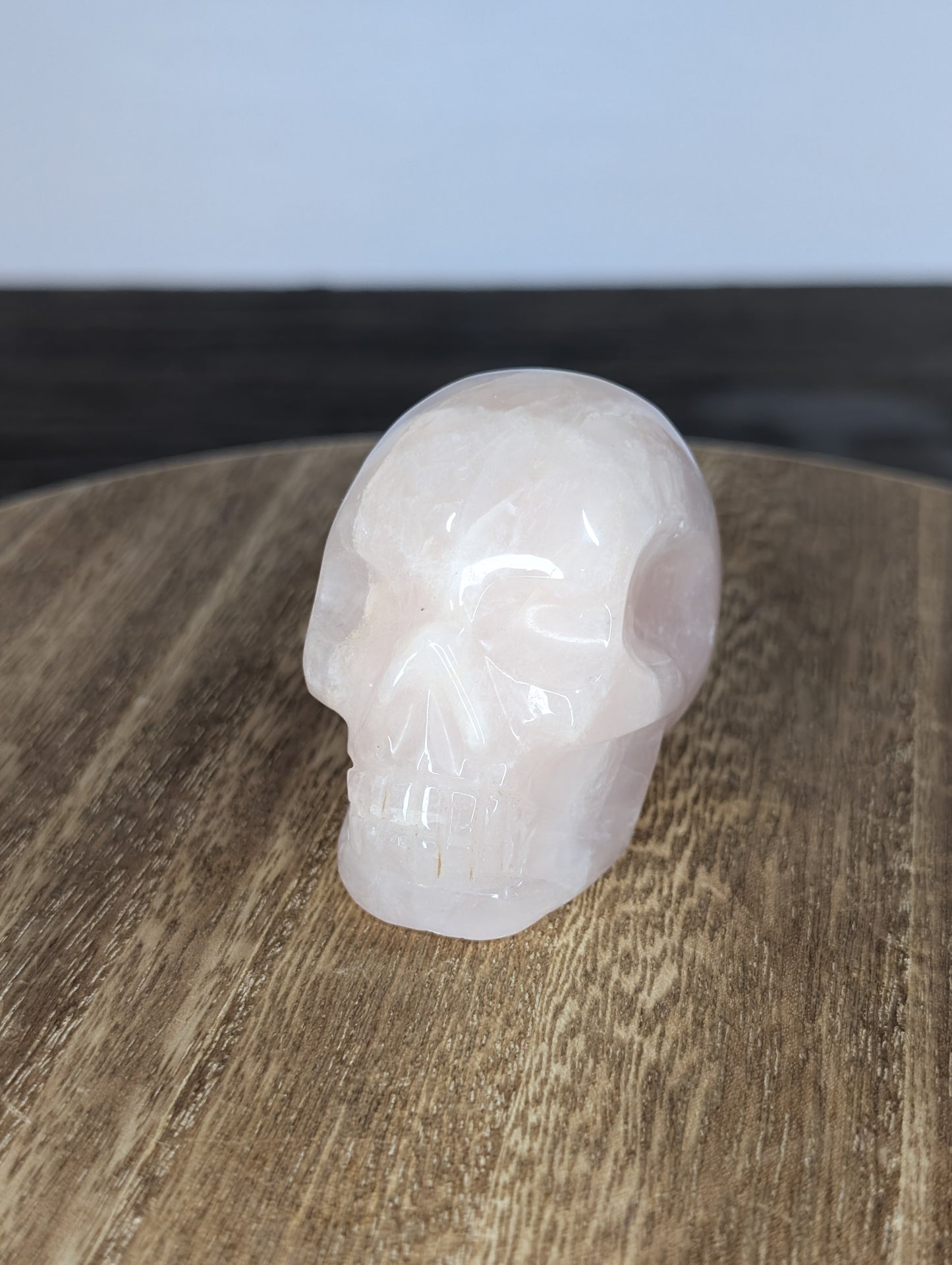 Rose Quartz Skull Carving (AV45)