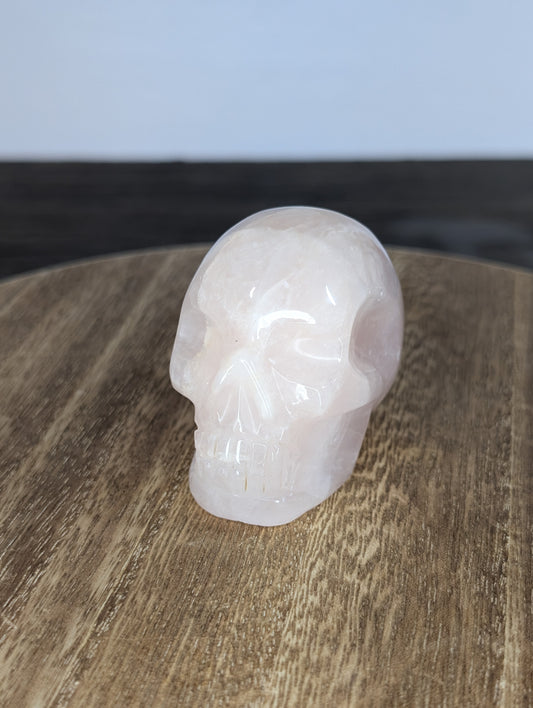 Rose Quartz Skull Carving (AV45)