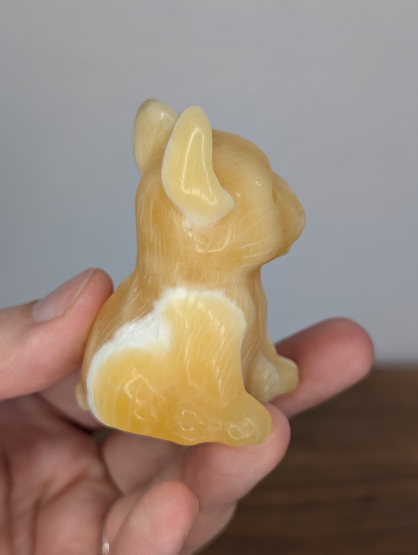 Orange Calcite Frenchie Carving (BF07)