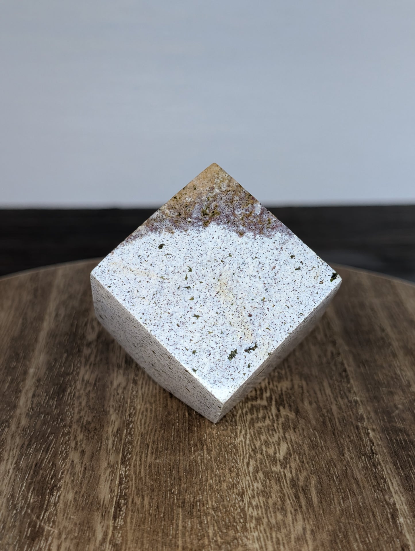 Pastel Sea Jasper Floating Cube Carving (X33)