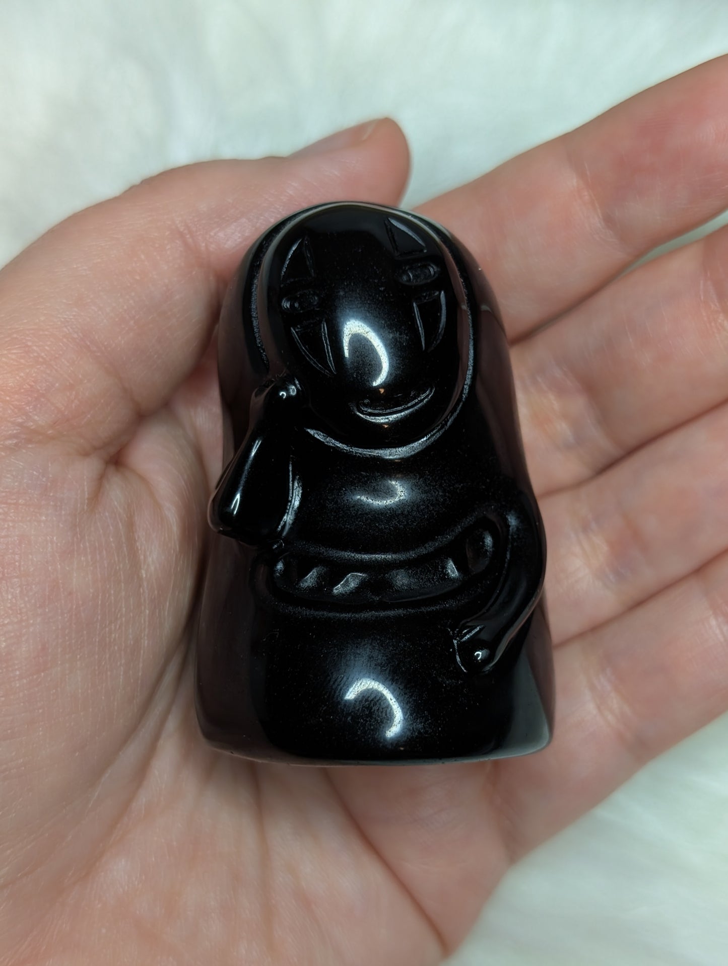 Black Obsidian No Face Carving