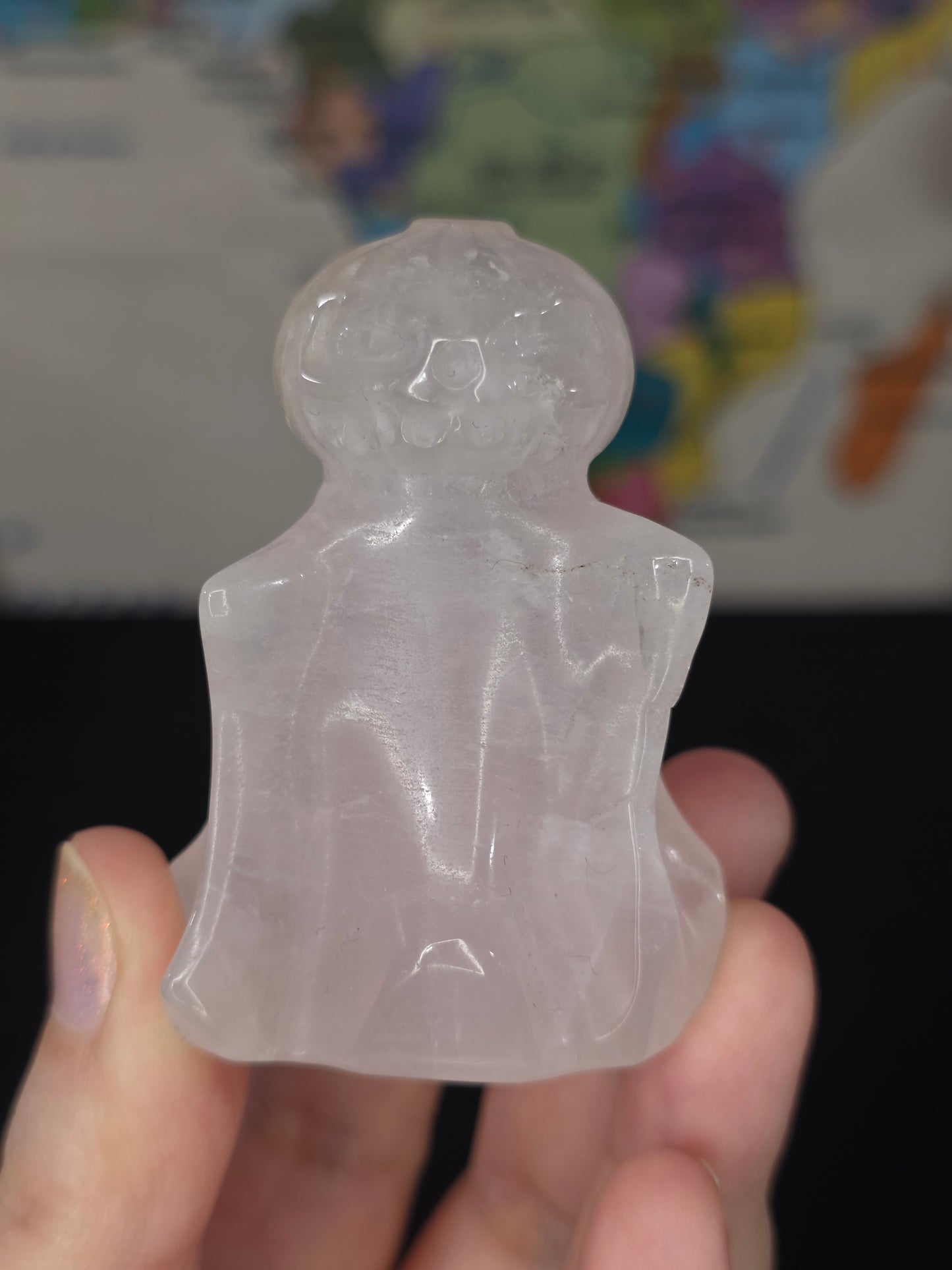 Rose Quartz Pumpkin Ghost Carving