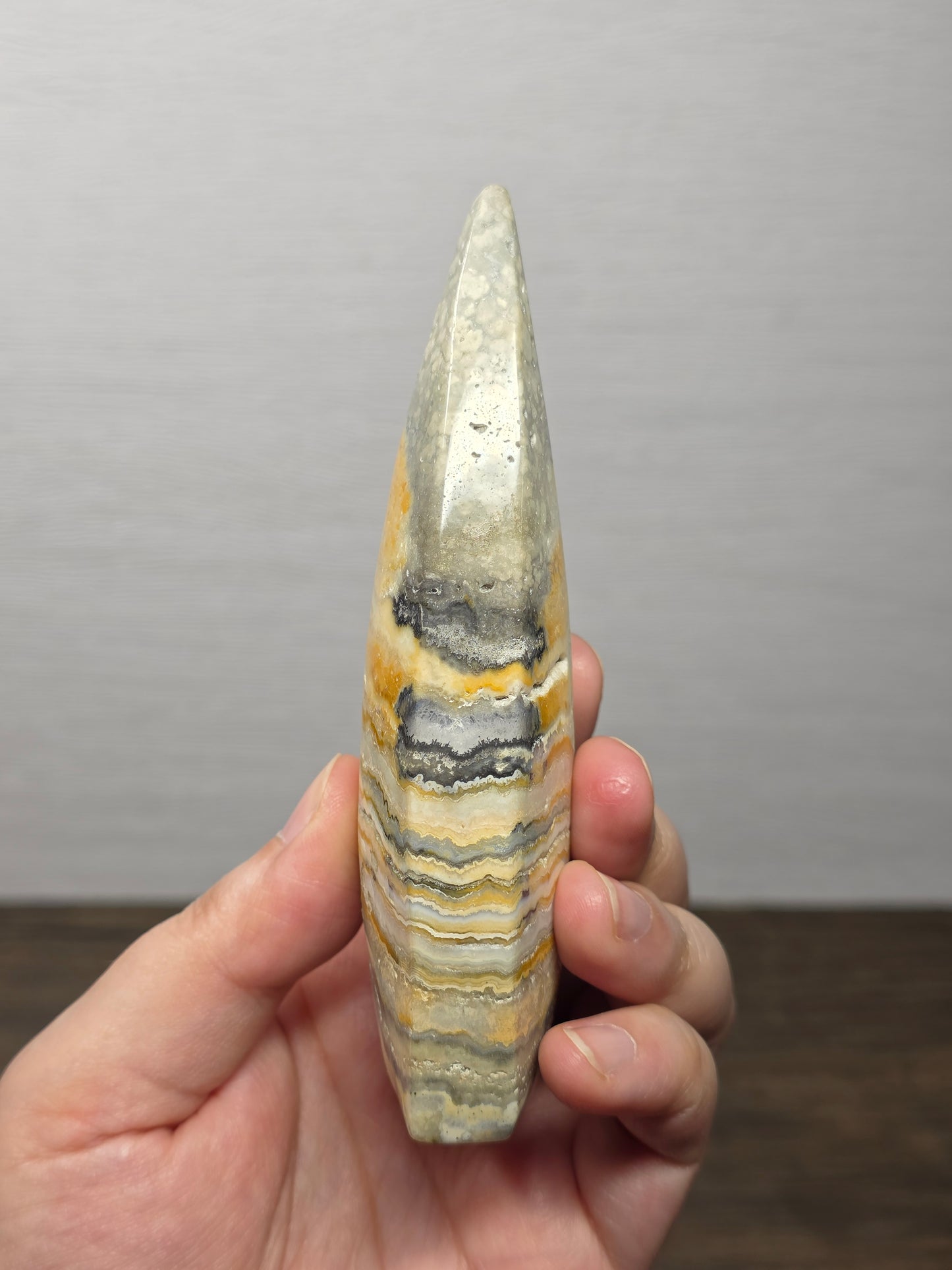 Yellow Crazy Lace Agate Teardrop/Flame Point