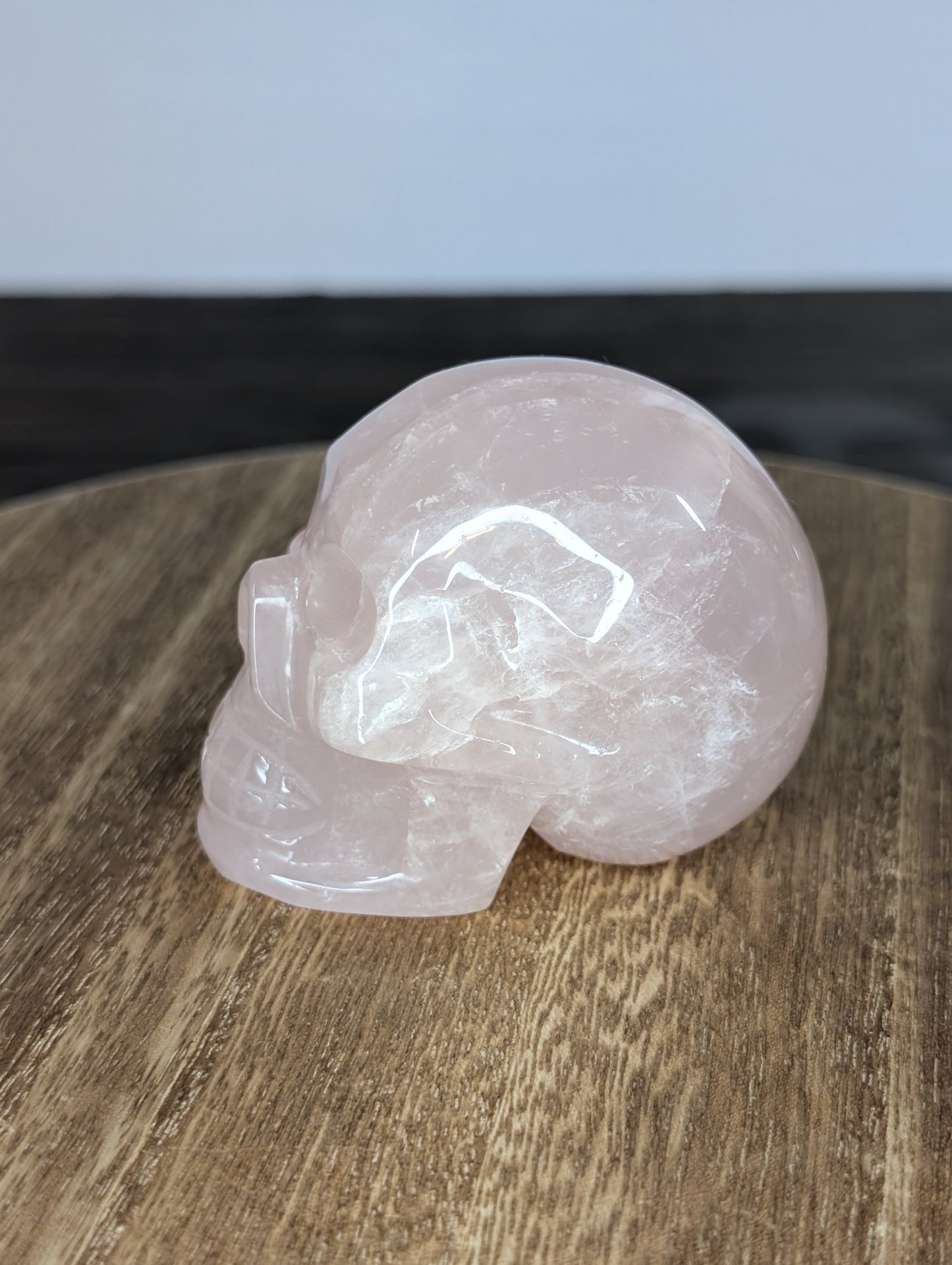 Rose Quartz Skull Carving (AV48)