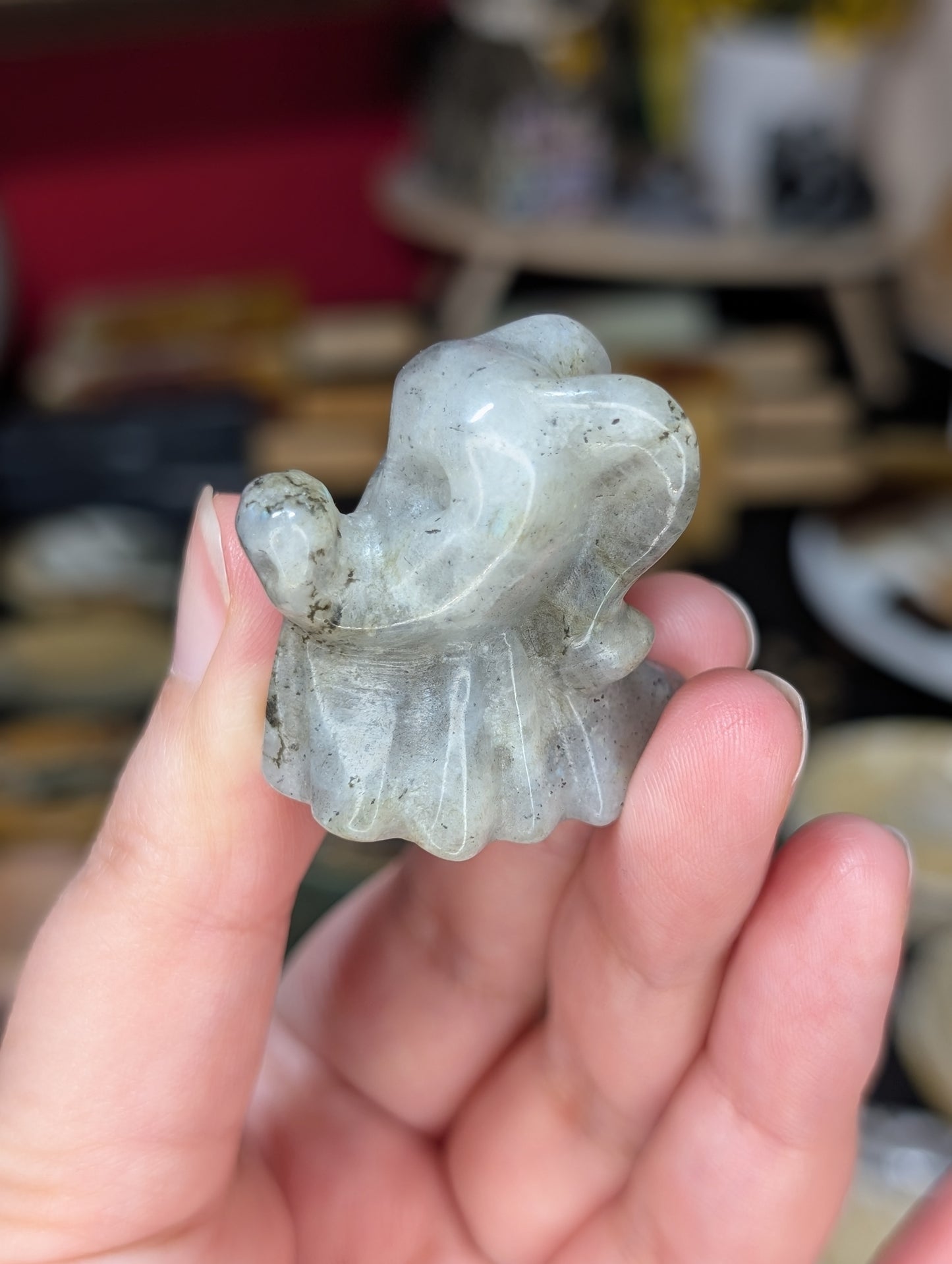 Labradorite Ghost Dog Carving