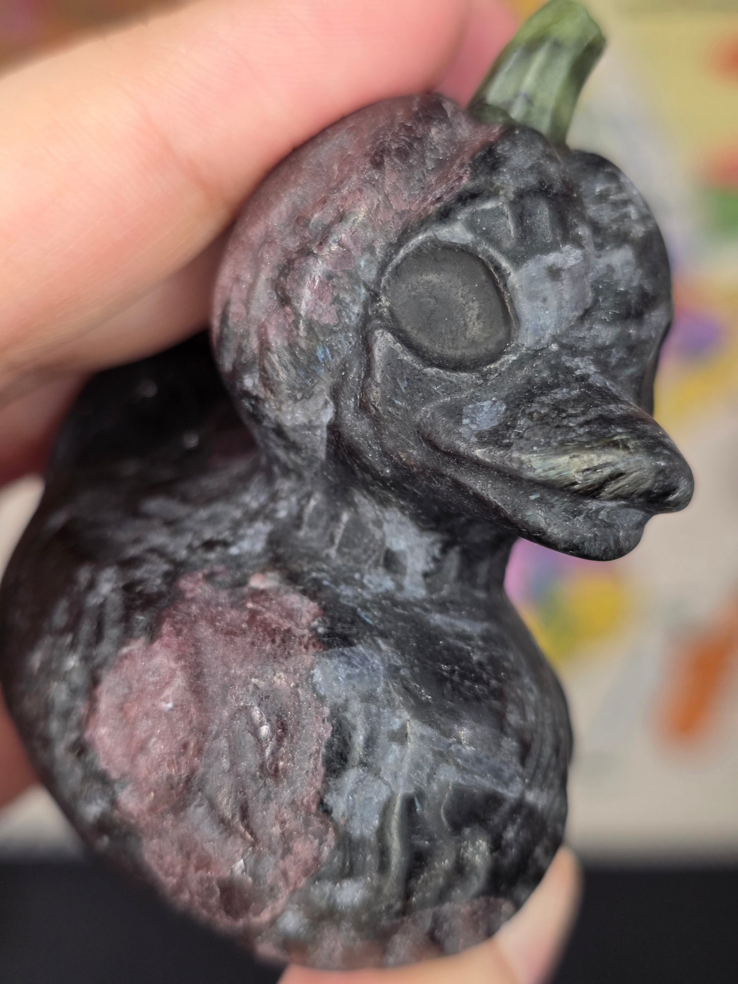 Garnet x Arfvedsonite Zombie Pumpkin Duck Carving