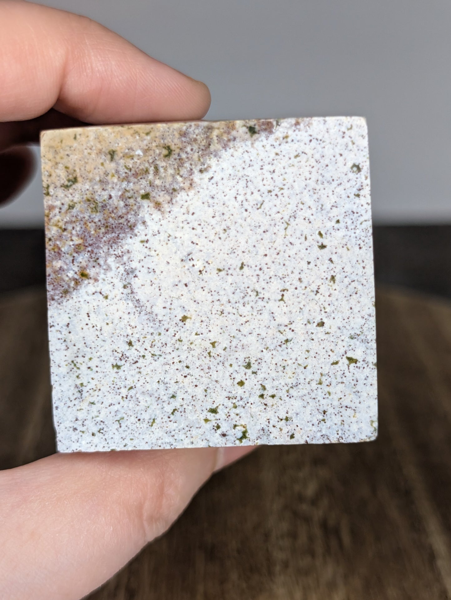Pastel Sea Jasper Floating Cube Carving (X33)