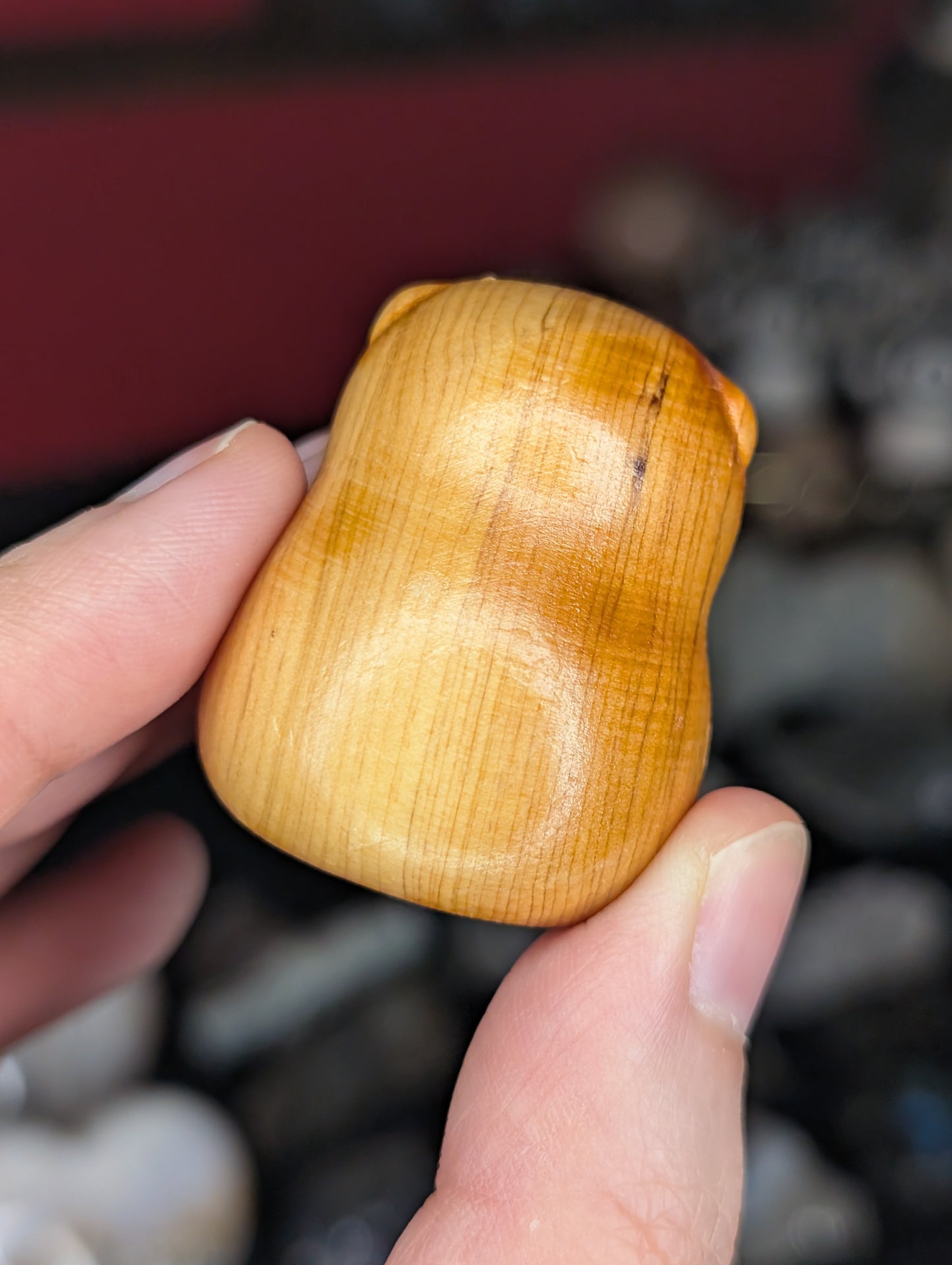 Wooden Capybara w/ Fish Carving