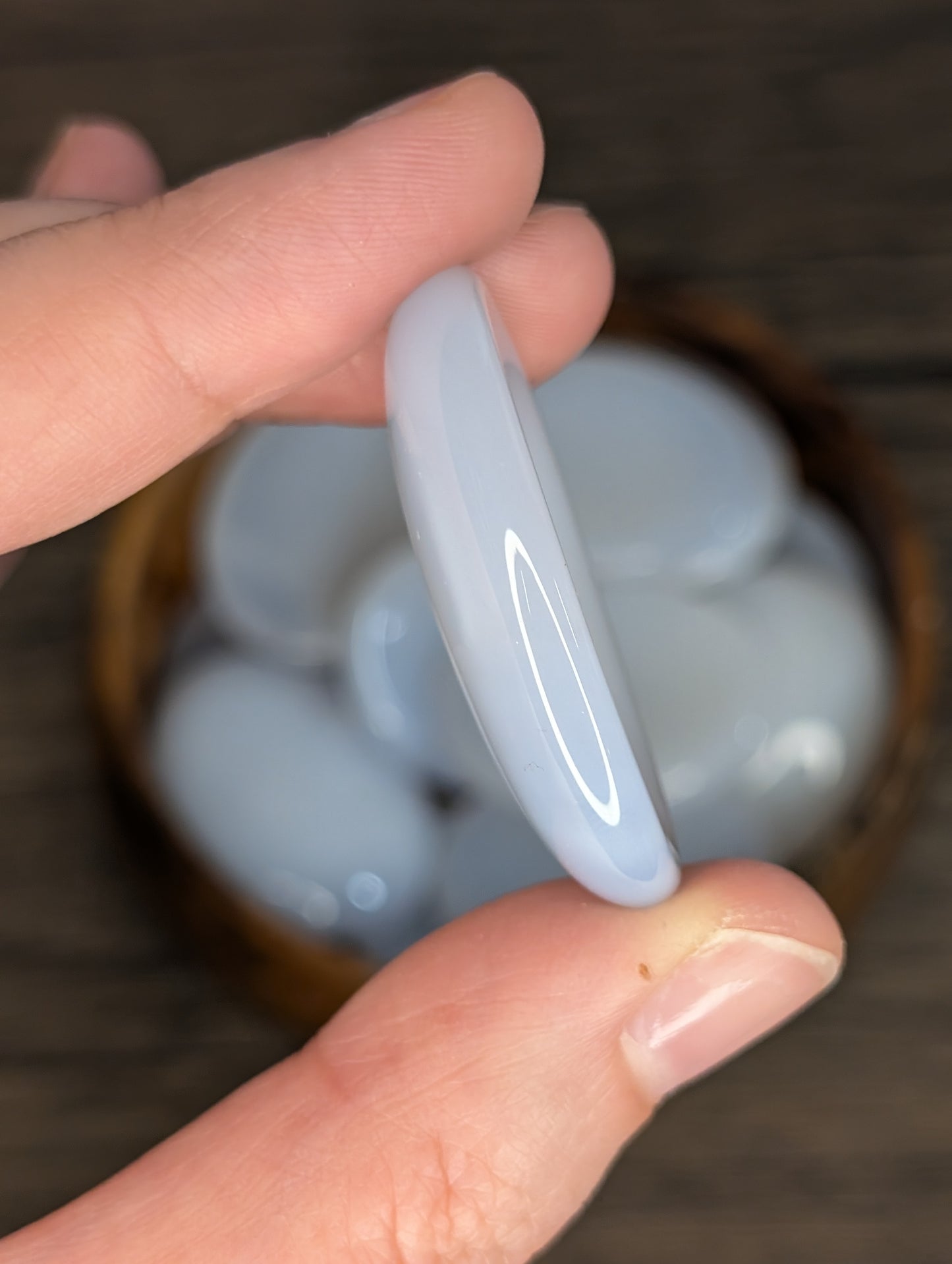 Blue Chalcedony Worry Stone