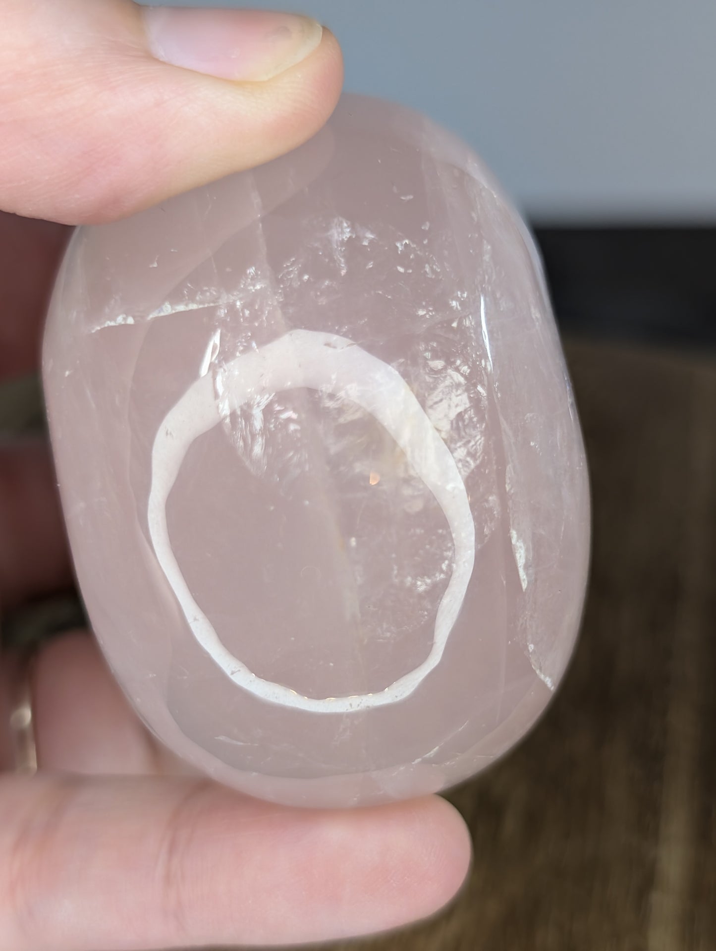Rose Quartz Skull Carving (AV48)