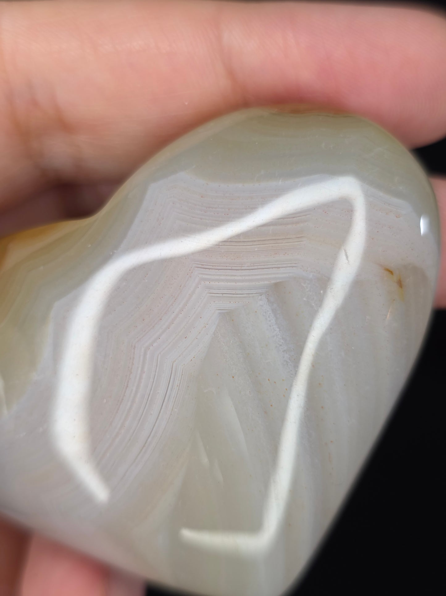 Banded Agate Heart Carving