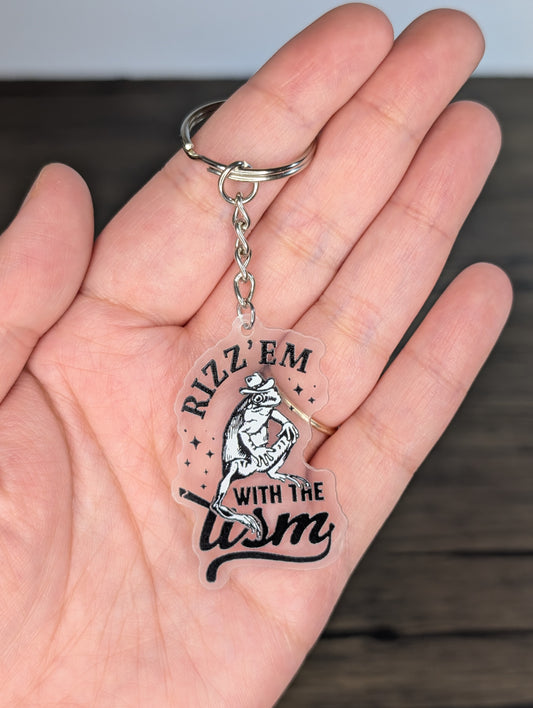 Rizz 'Em Keychain