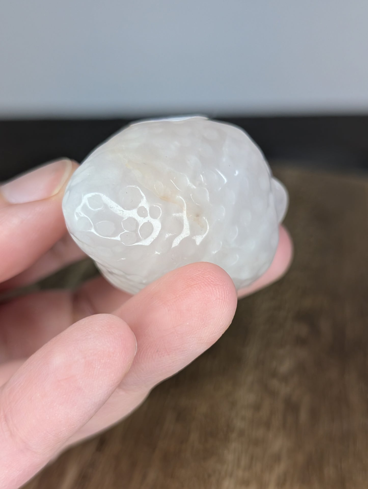 Rose Quartz Strawberry Carving (X12)