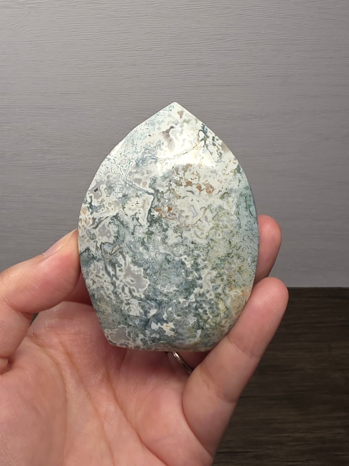 Moss Agate Teardrop/Flame Point