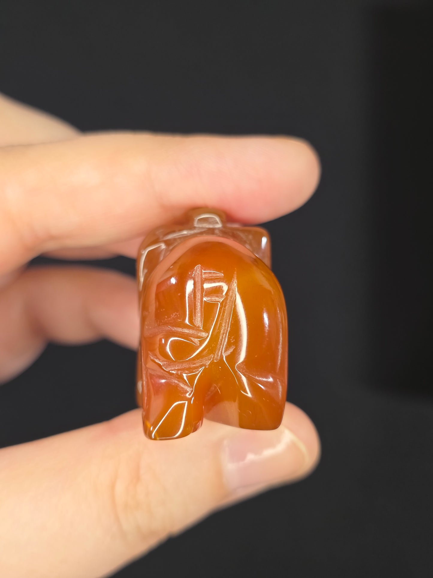 Carnelian Elephant Carving