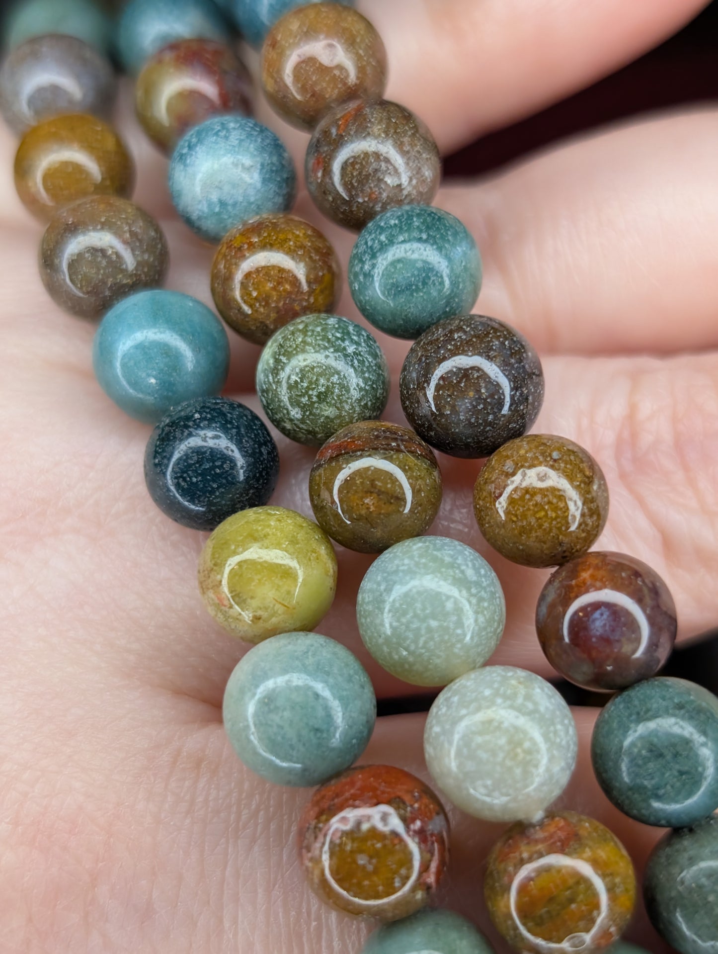 Sea Jasper 8mm Bead Bracelet