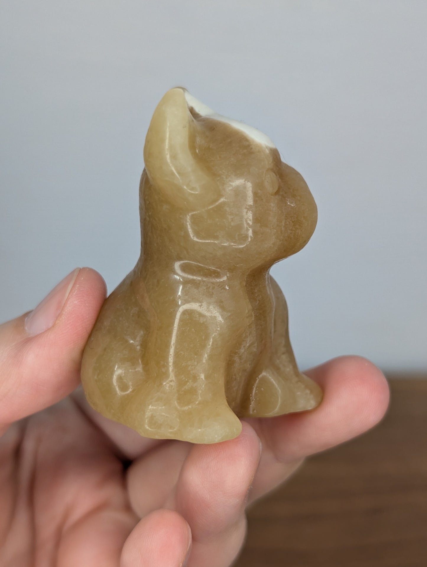Orange Calcite Frenchie Carving (BF07)