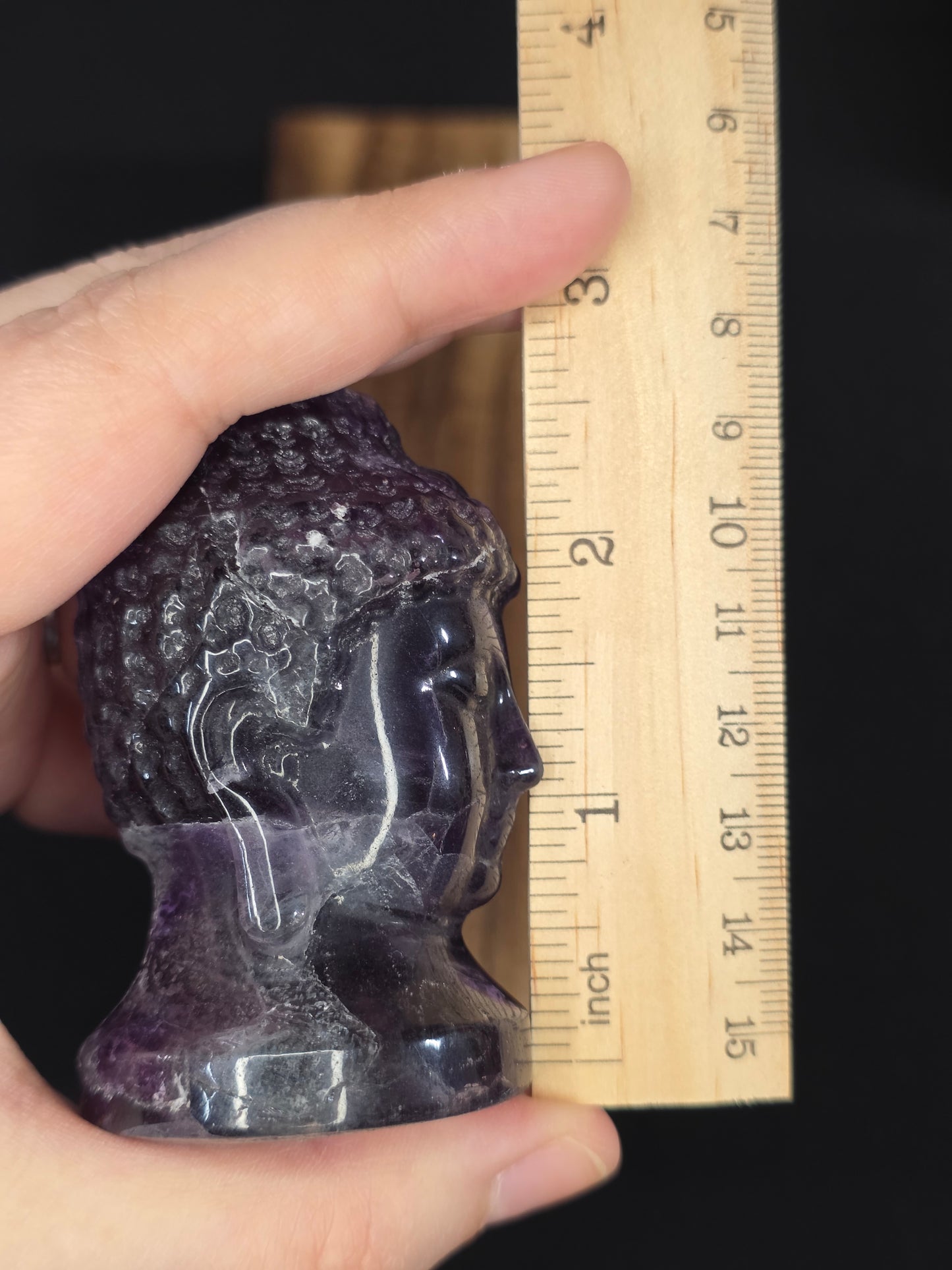 Fluorite Buddha Head Carving