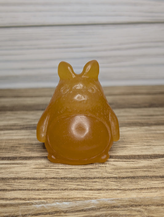 Orange Calcite Totoro Carving