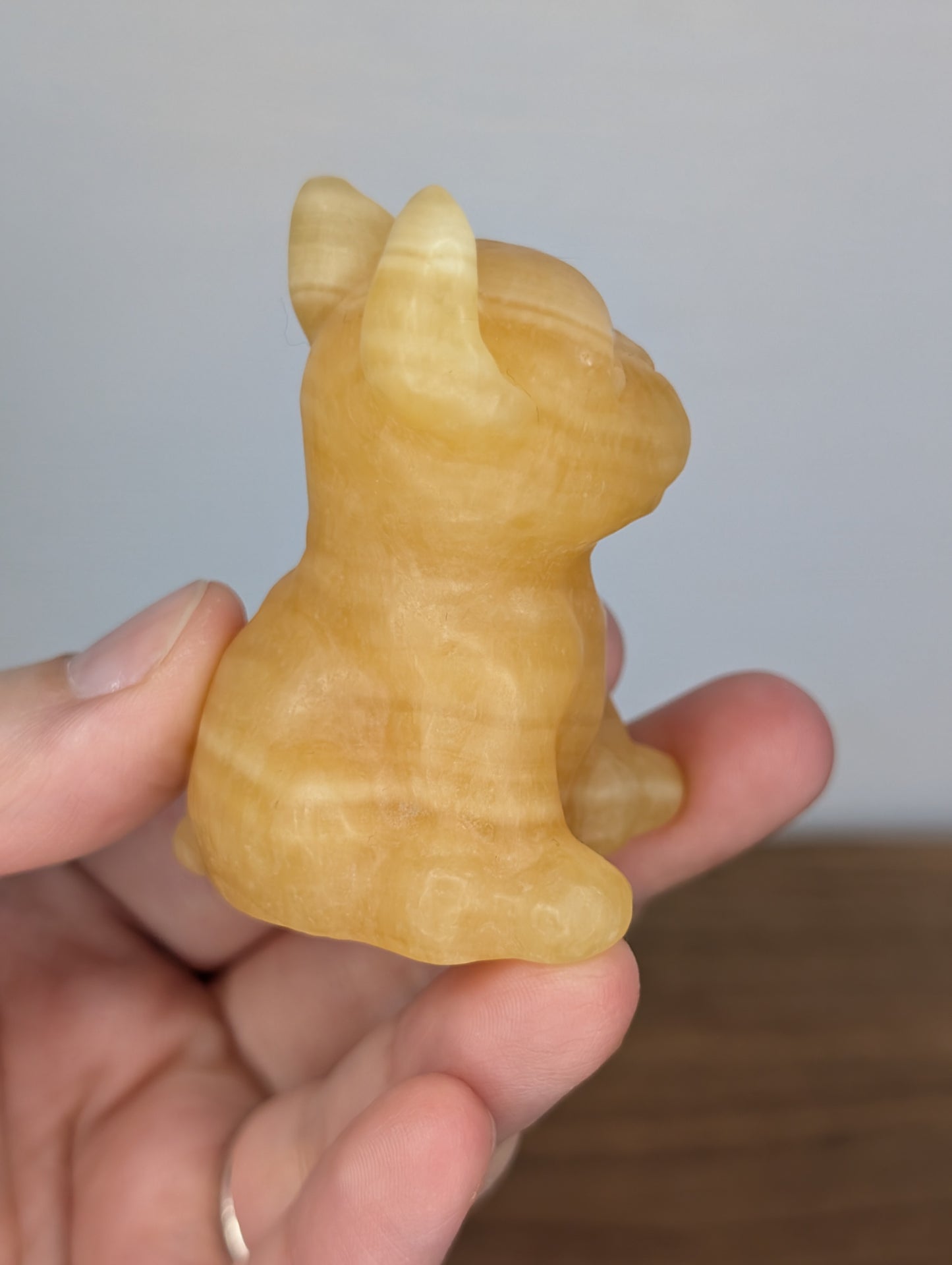 Orange Calcite Frenchie Carving (BF07)