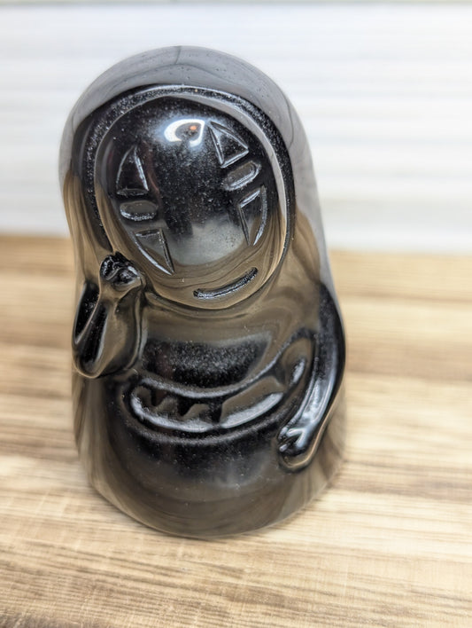Black Obsidian No Face Carving