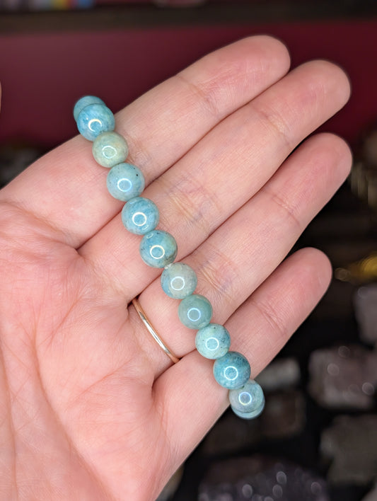 Aura Coated Amazonite 8mm Bead Bracelet