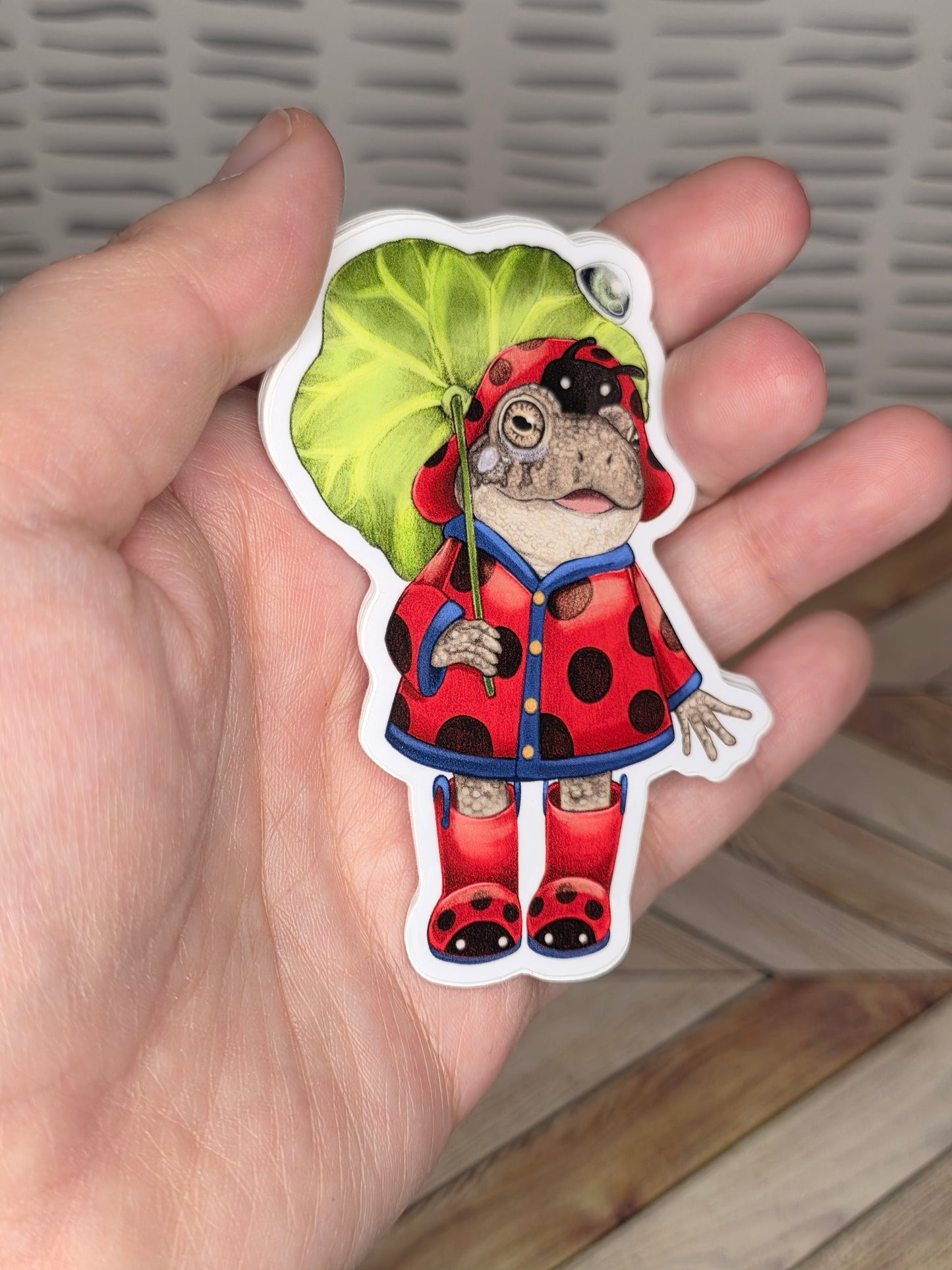 Ladybug Raincoat Toad Sticker