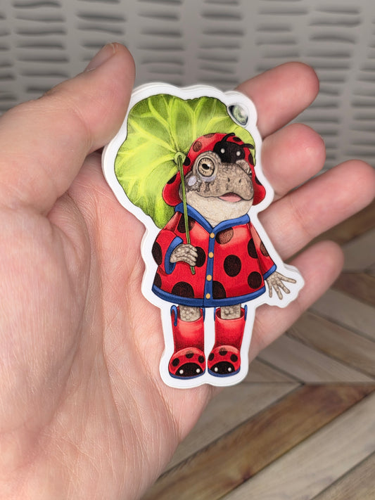 Ladybug Raincoat Toad Sticker