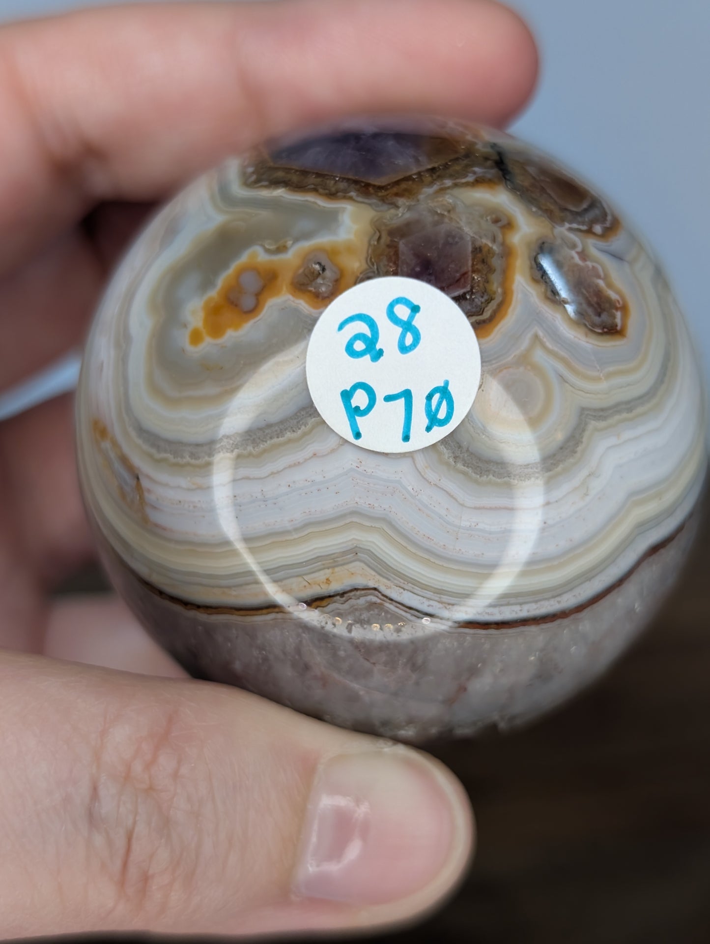 Amethyst x Crazy Lace Agate Sphere (P70)