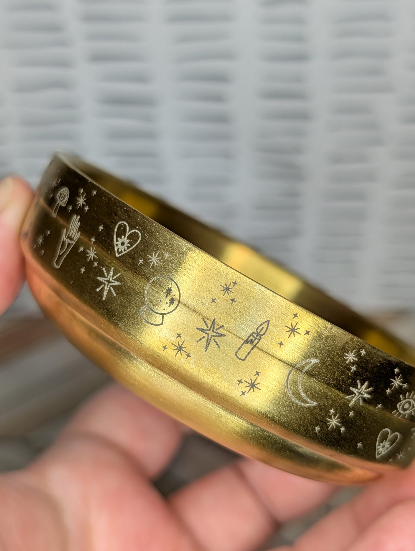 Etched Brass Alter Bowl