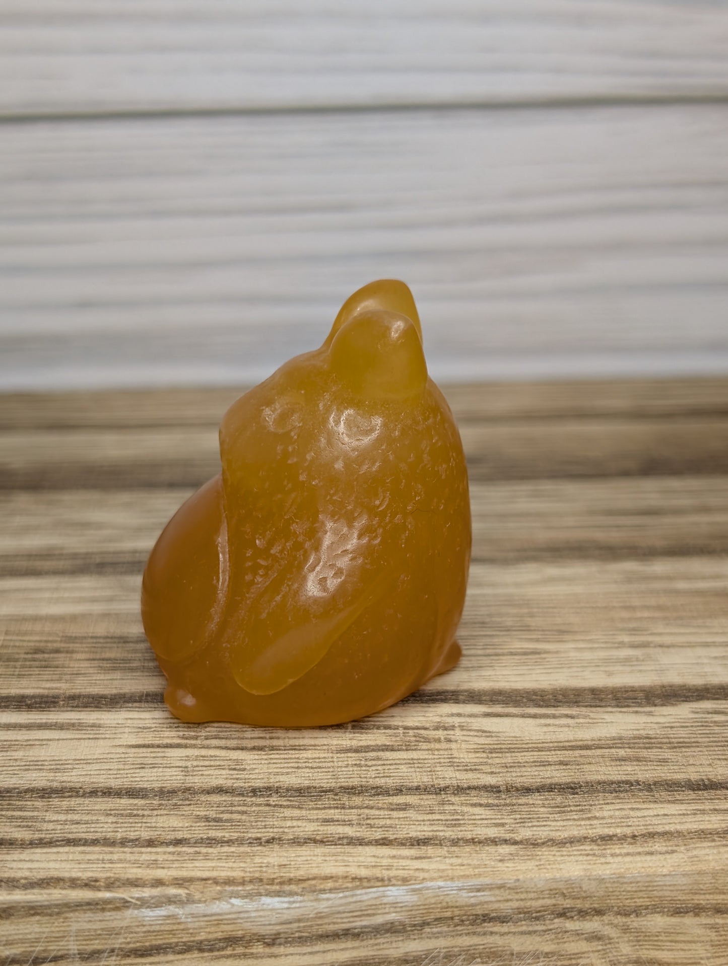 Orange Calcite Totoro Carving