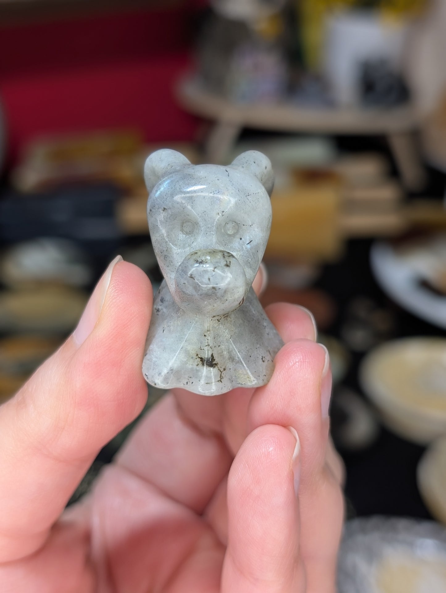 Labradorite Ghost Dog Carving