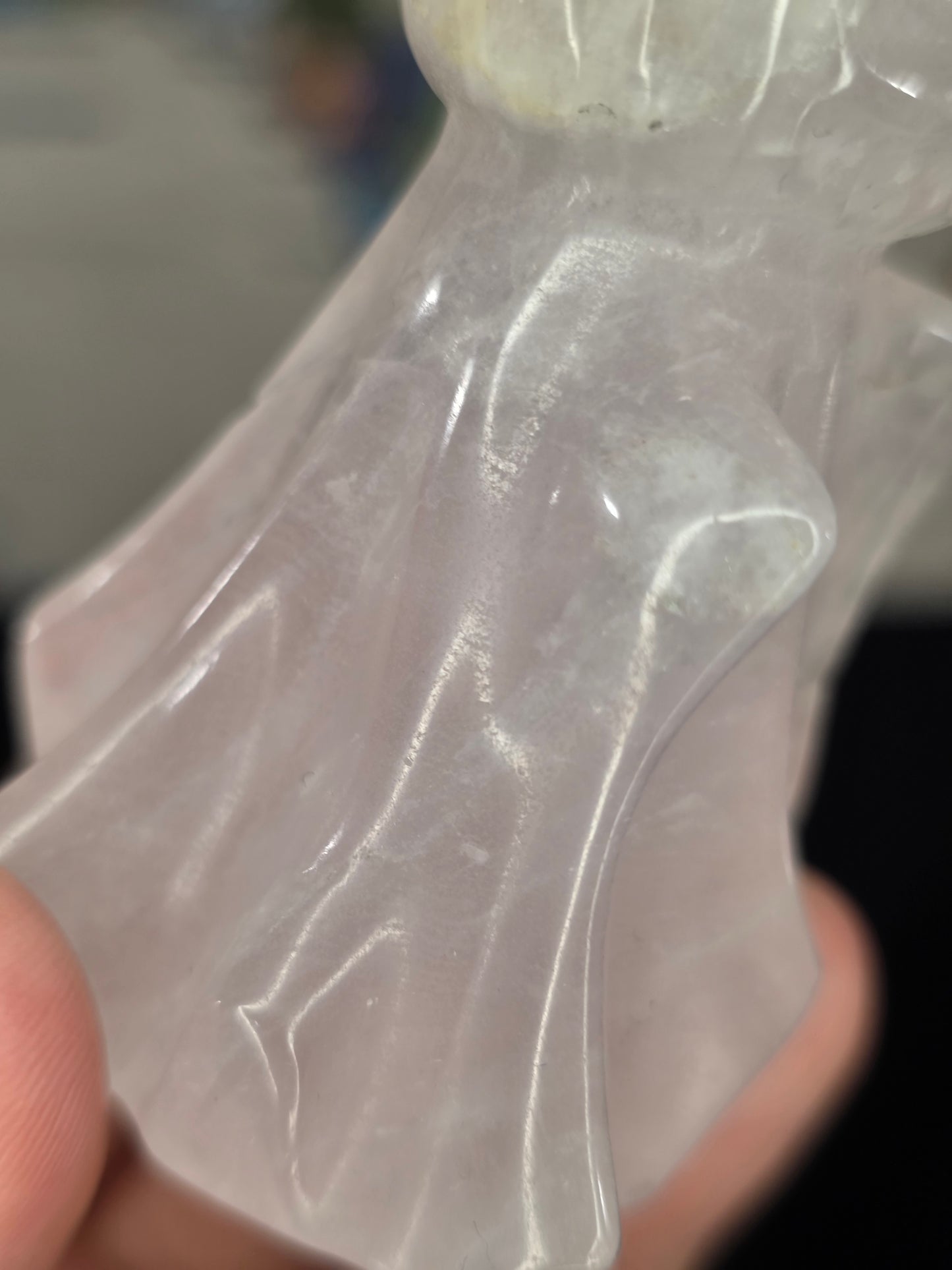 Rose Quartz Pumpkin Ghost Carving