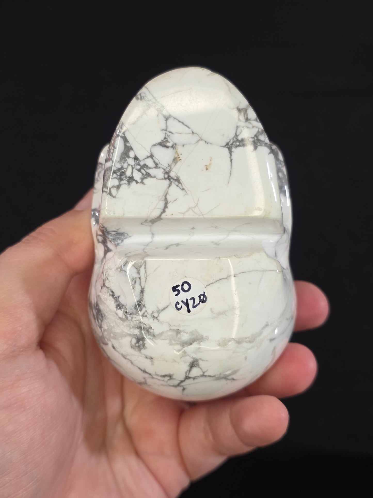 White Howlite Skull Carving