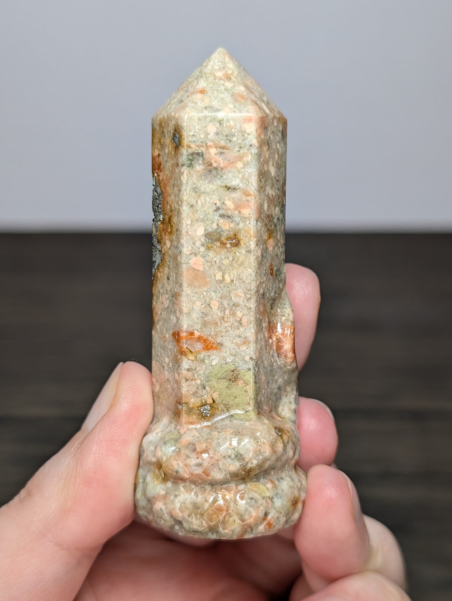 Blossom Jasper w/ Pyrite Cobra Tower