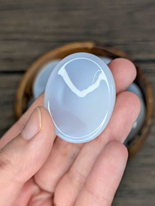Blue Chalcedony Worry Stone